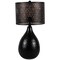 Northlight Teardrop Iron Table Lamp with Laser-Cut Shade - 20" - Black and Copper